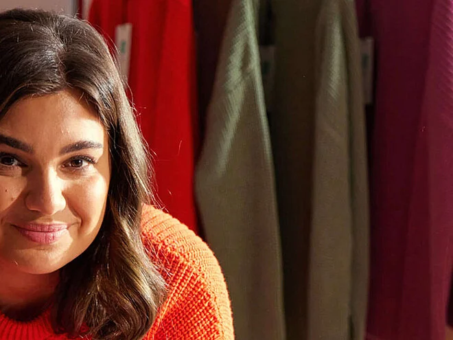 Portrait of the dariadéh brand founder, Madeleine Alizadeh in her atelier