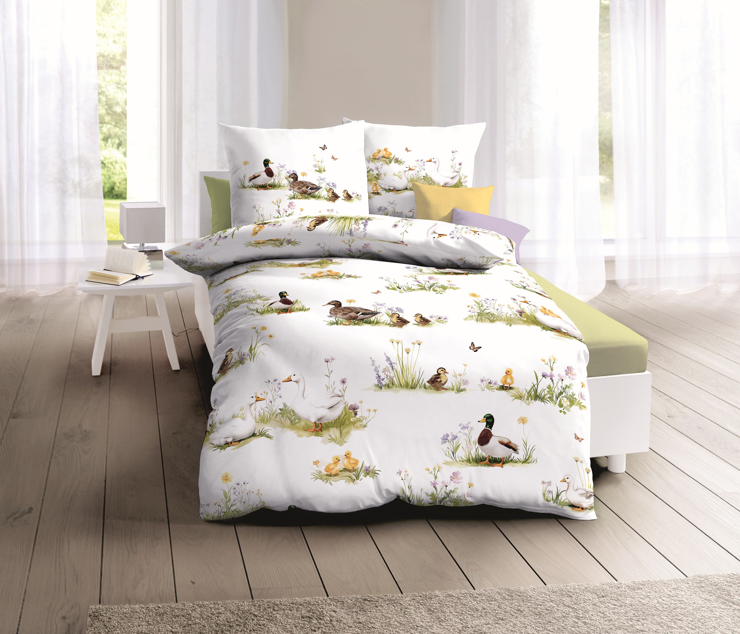 Mako-Satin Bettwäsche 620 Enten und Gänse