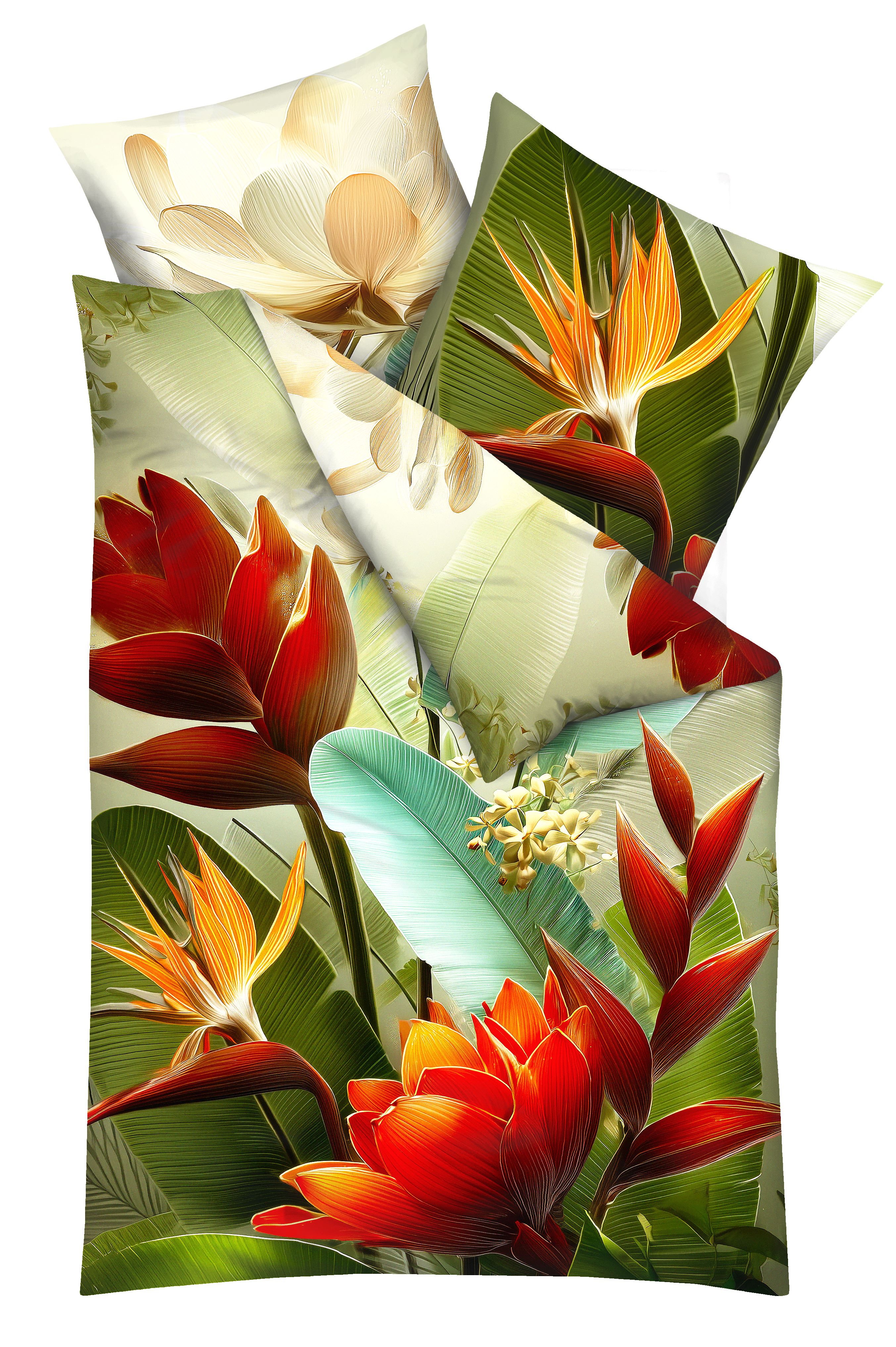 Digitaldruck Mako-Satin Bettwäsche 656 Birds of Paradise